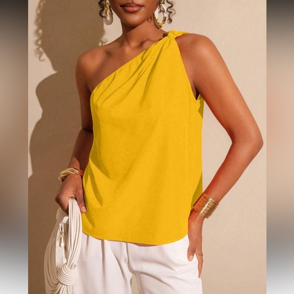 Orange One-Shoulder Top - Picture 13 of 15